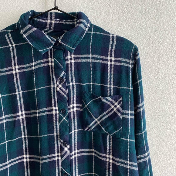Rails Hunter Plaid Button Down Forest Navy Top - Picture 2 of 8